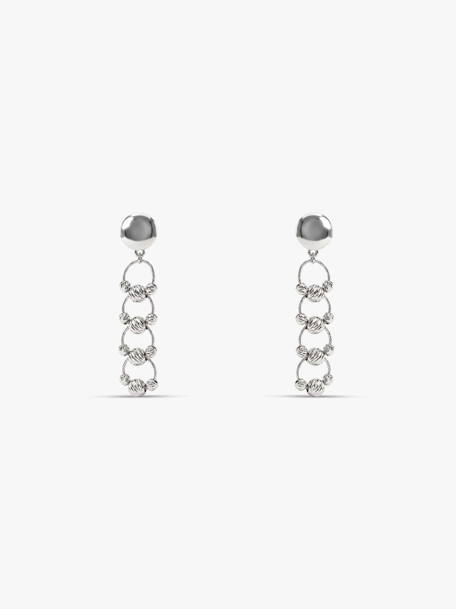 Silver Bejeweled Earrings