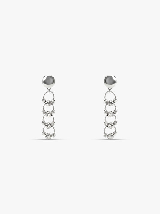 Silver Bejeweled Earrings