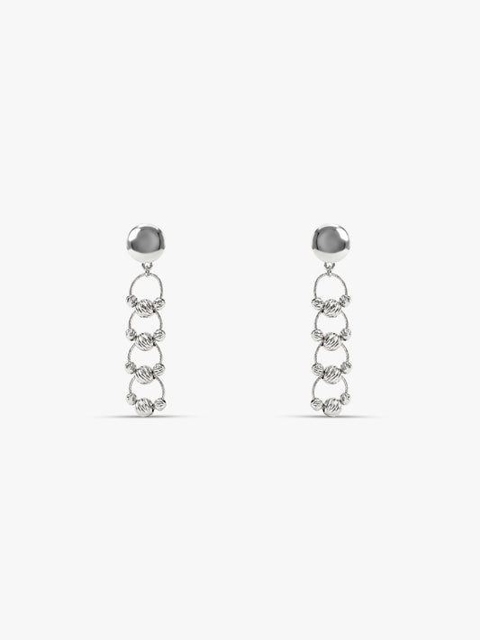 Silver Bejeweled Earrings