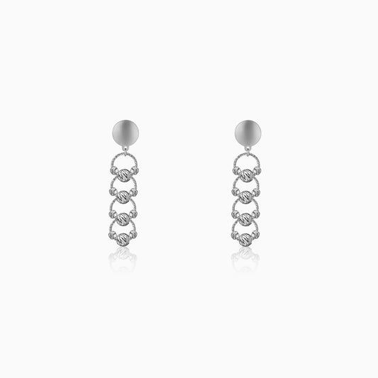 Silver Bejeweled Earrings
