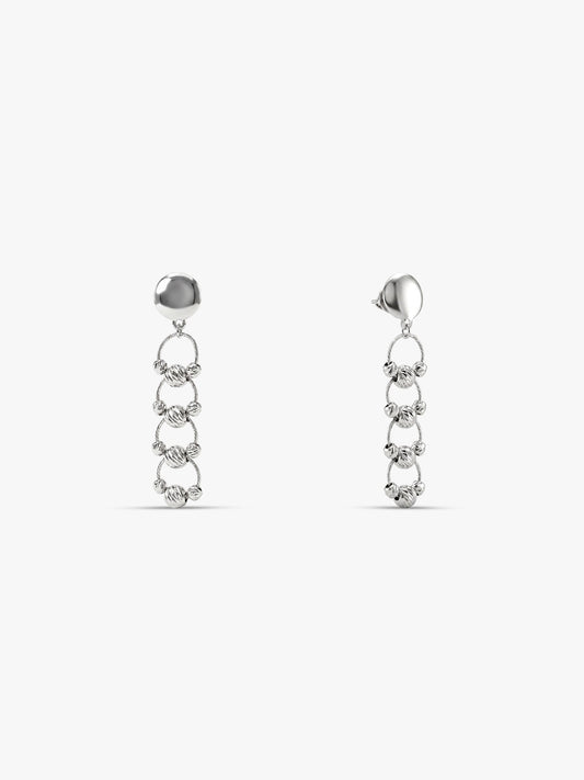 Silver Bejeweled Earrings