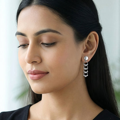 Silver Bejeweled Earrings