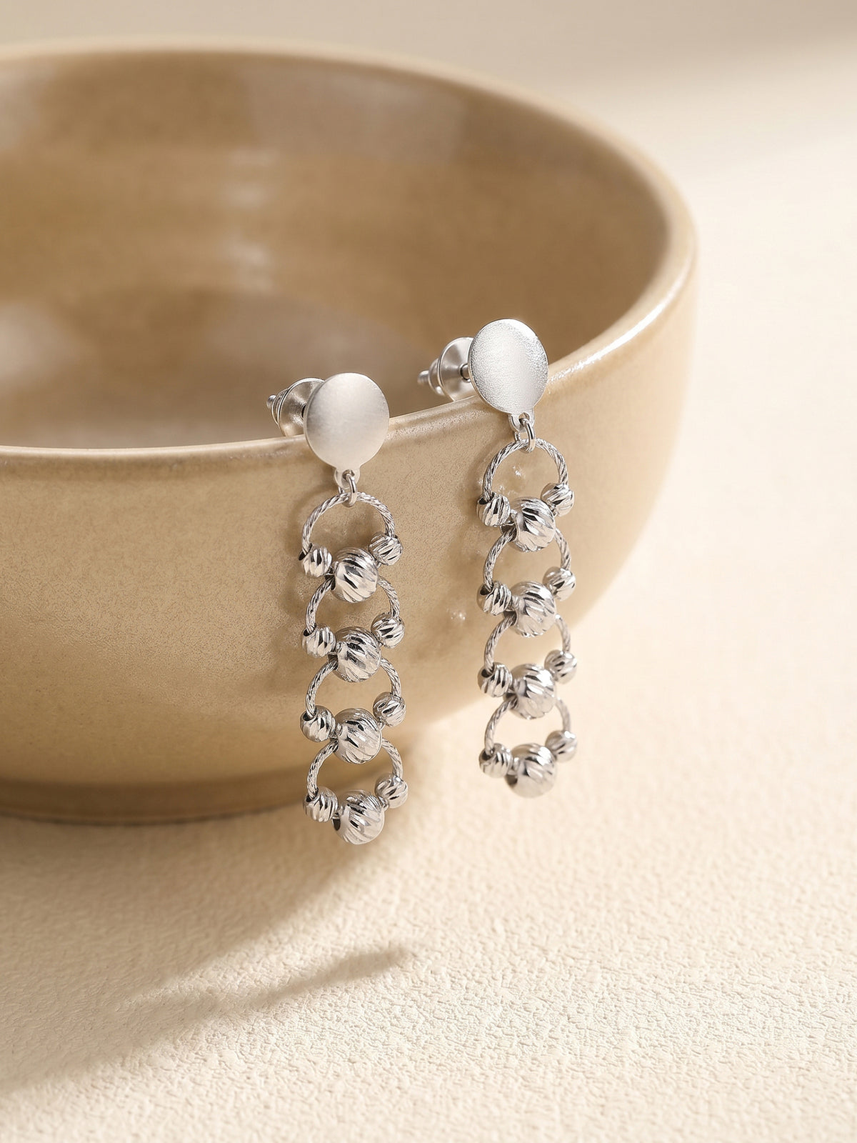 Silver Bejeweled Earrings