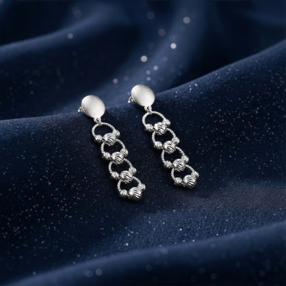 Silver Bejeweled Earrings