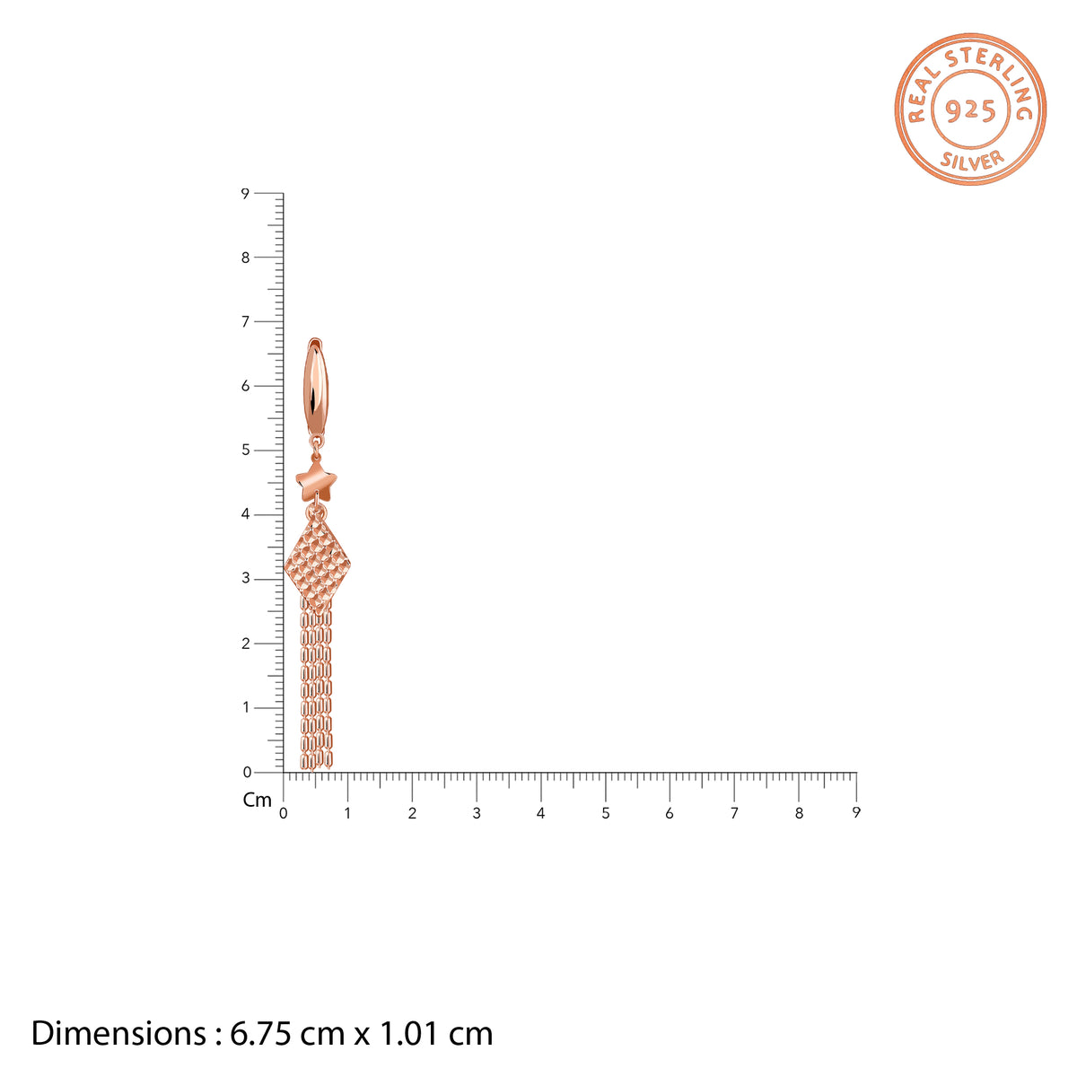 Rose Gold Single Ladies Dangler Earrings