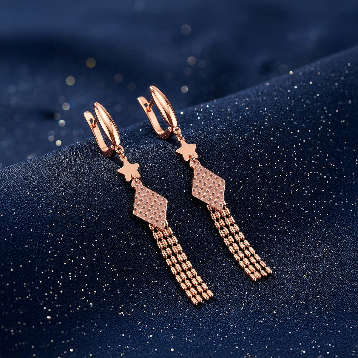 Rose Gold Single Ladies Dangler Earrings