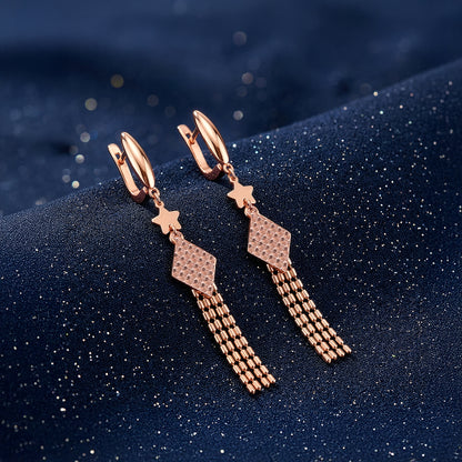Rose Gold Single Ladies Dangler Earrings