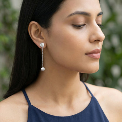 Silver My Universe Dangler Earrings