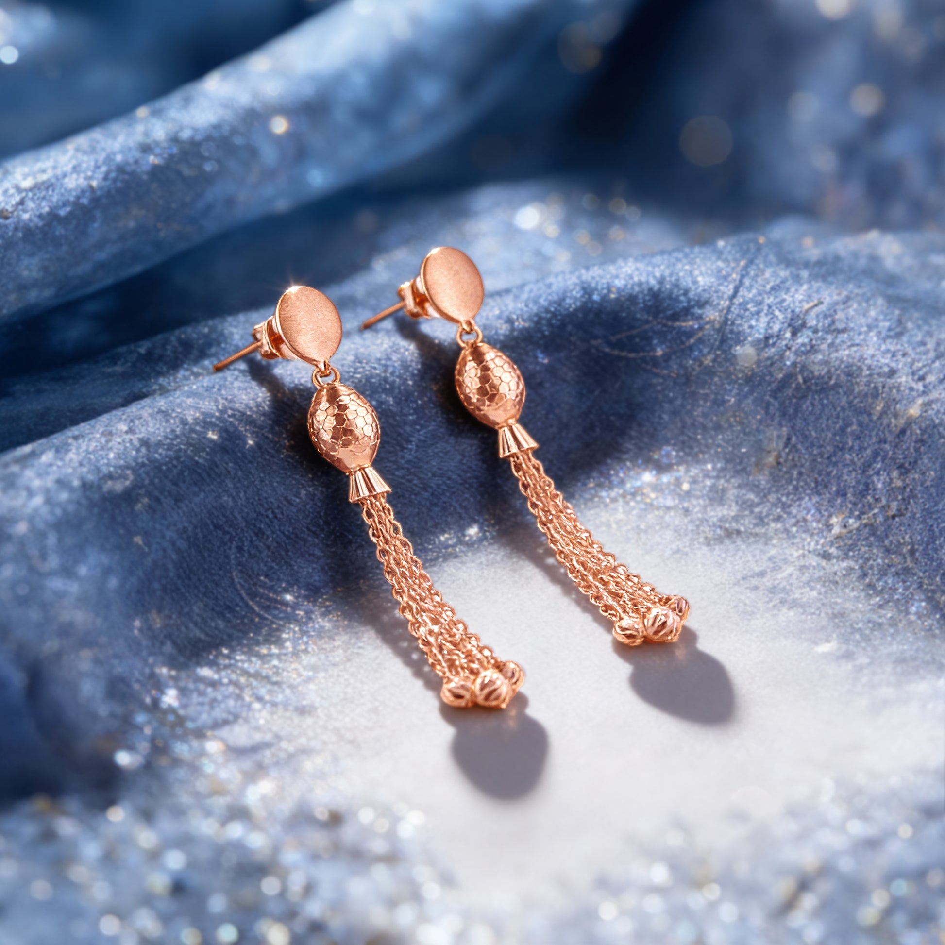 Rose Gold Symphony Dangler Earrings