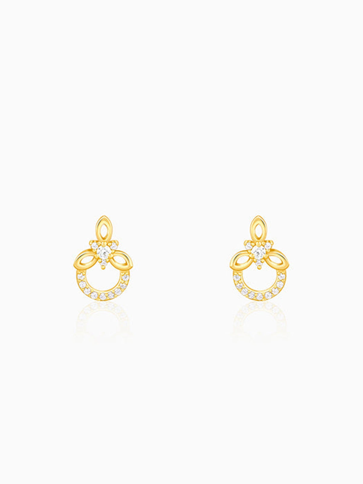 Golden Adoring Floral Earrings