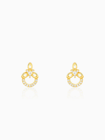 Golden Adoring Floral Earrings