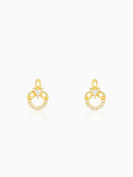 Golden Adoring Floral Earrings