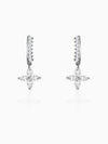 Silver Zircon Floret Drop Earrings
