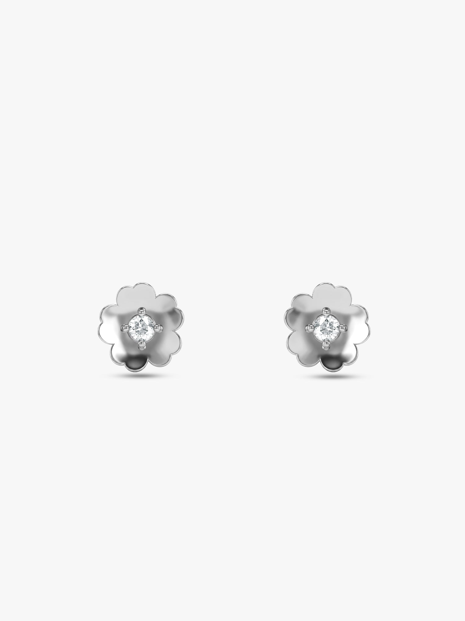 Silver Hibiscus Earrings