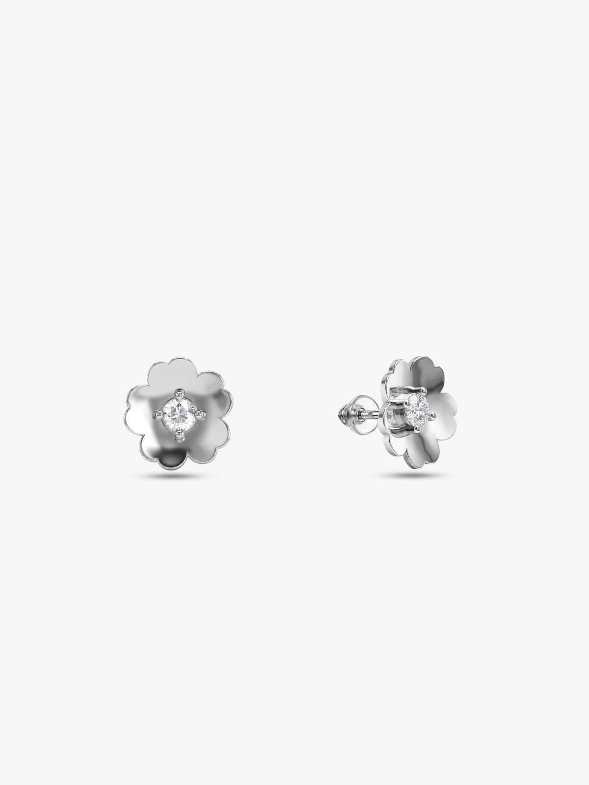 Silver Hibiscus Earrings