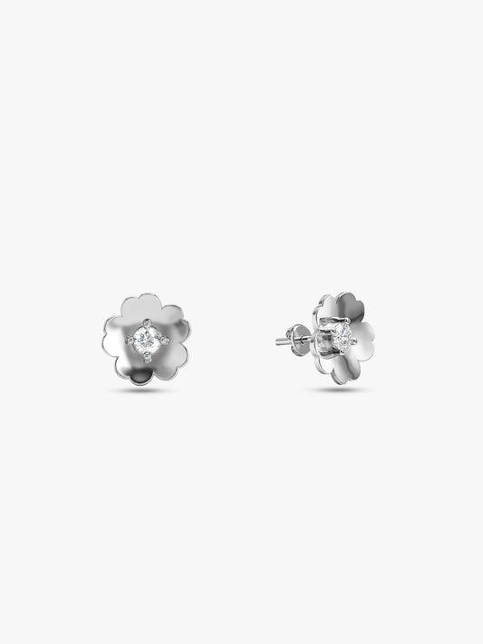 Silver Hibiscus Earrings