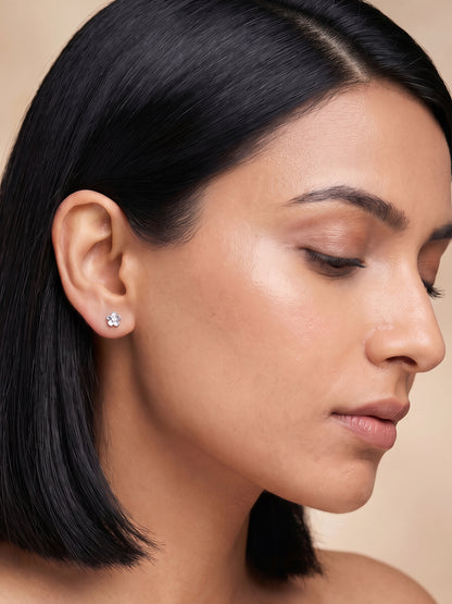 Silver Hibiscus Earrings
