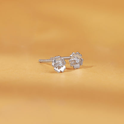 Silver Hibiscus Earrings