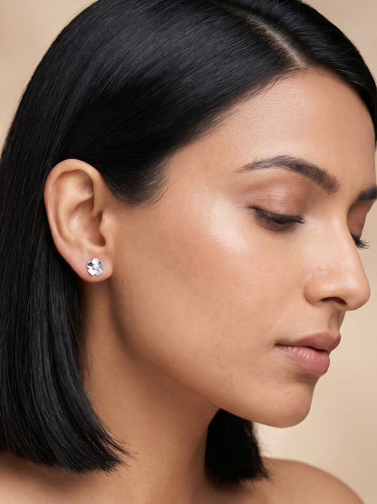 Silver Hibiscus Earrings