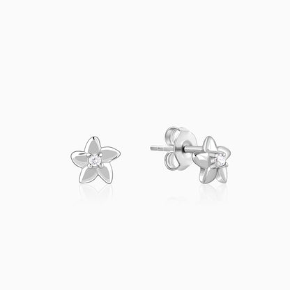 Silver Flower Bloom Earrings