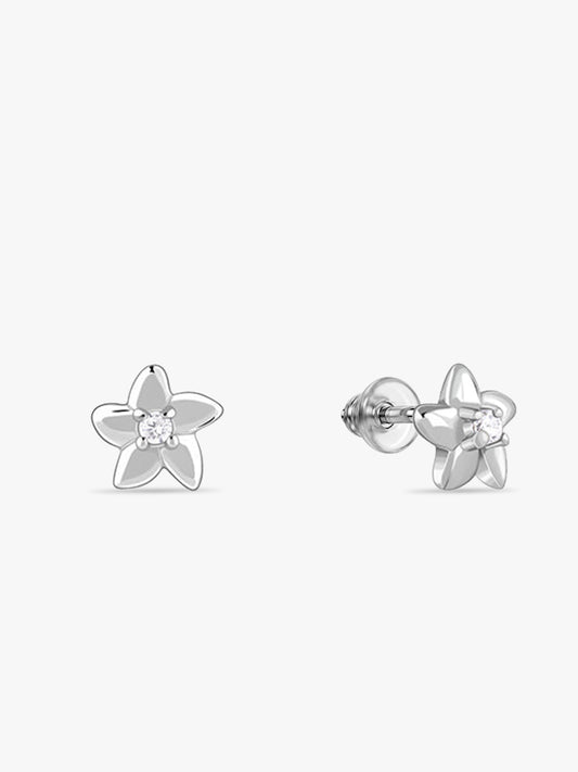 Silver Flower Bloom Earrings