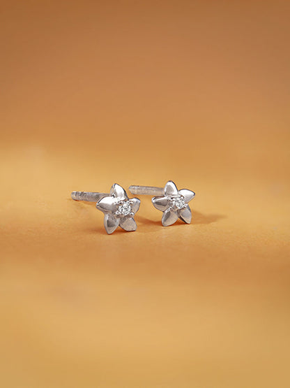 Silver Flower Bloom Earrings
