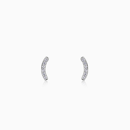 Silver Arc Stud Earrings