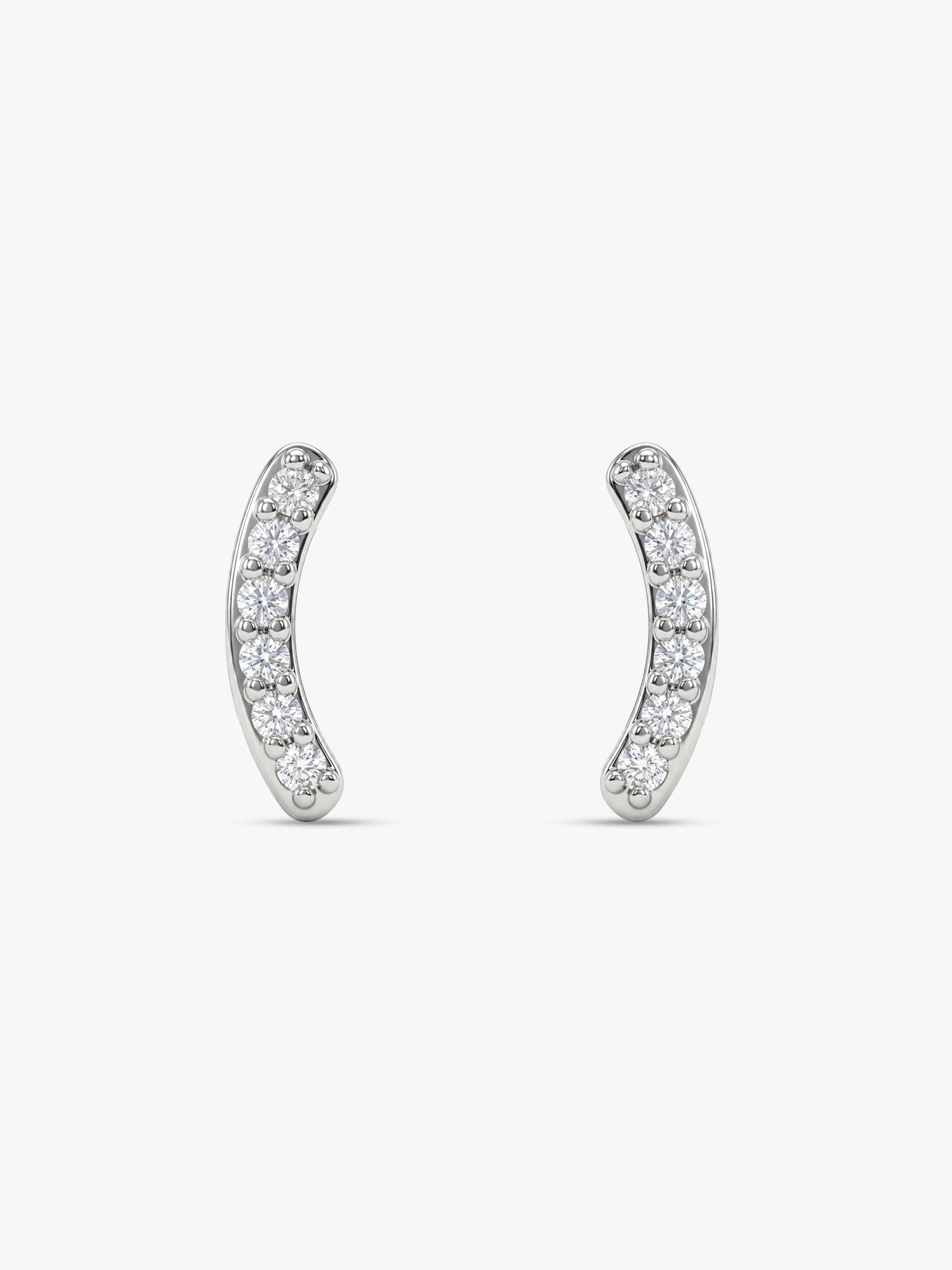 Silver Arc Stud Earrings