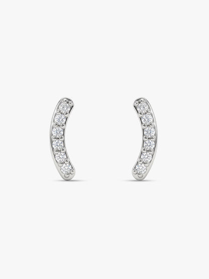 Silver Arc Stud Earrings