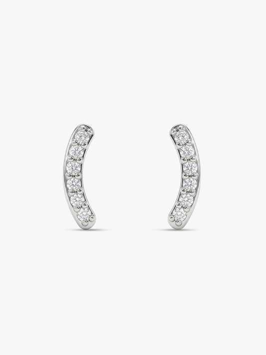 Silver Arc Stud Earrings