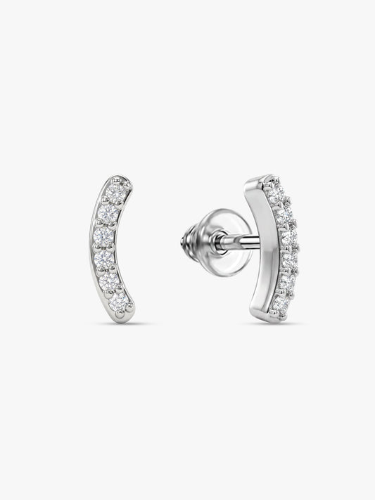 Silver Arc Stud Earrings