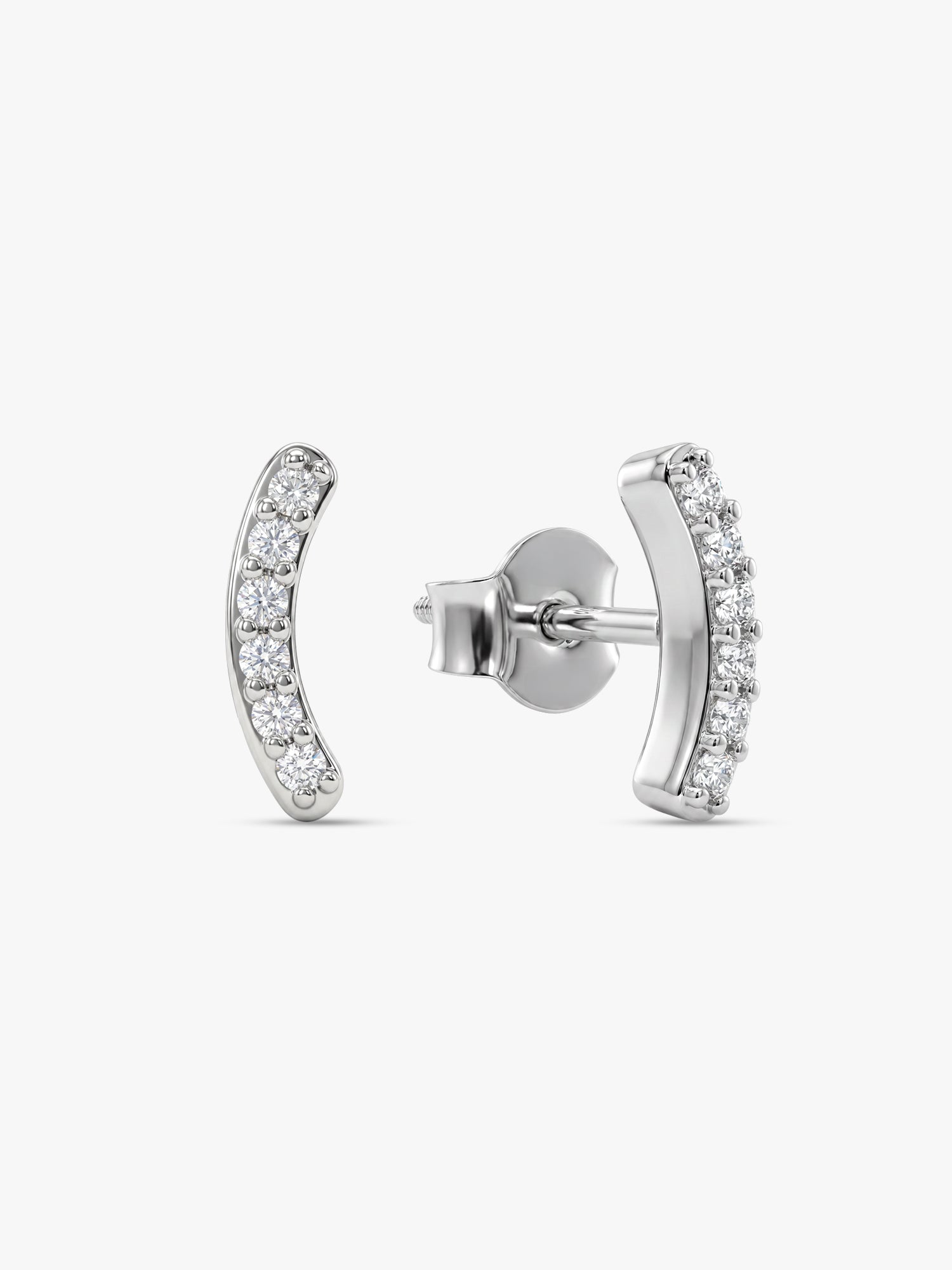 Silver Arc Stud Earrings