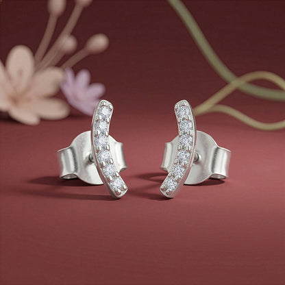 Silver Arc Stud Earrings
