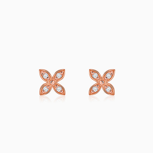 Rose Gold Quatrefoil Stud Earrings