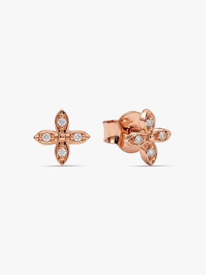 Rose Gold Quatrefoil Stud Earrings