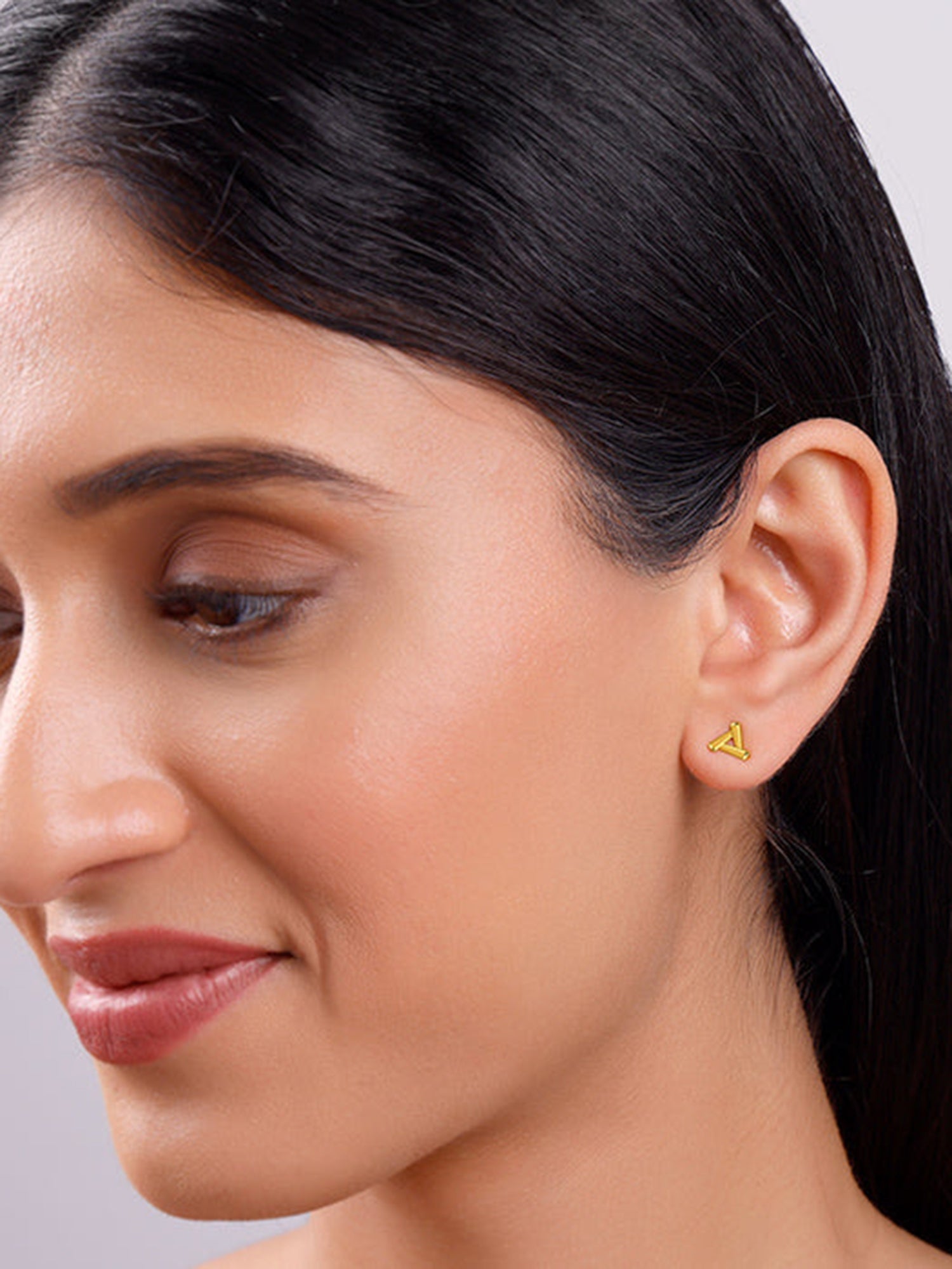 Golden Triangle Stud Earrings