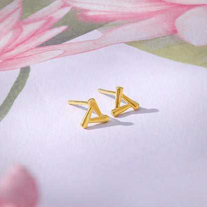 Golden Triangle Stud Earrings