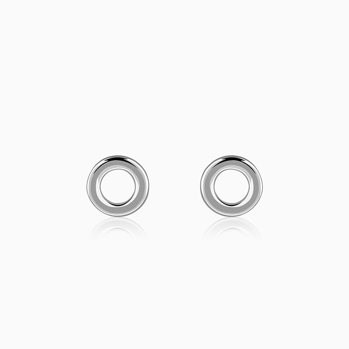 Silver Orbit Stud Earrings