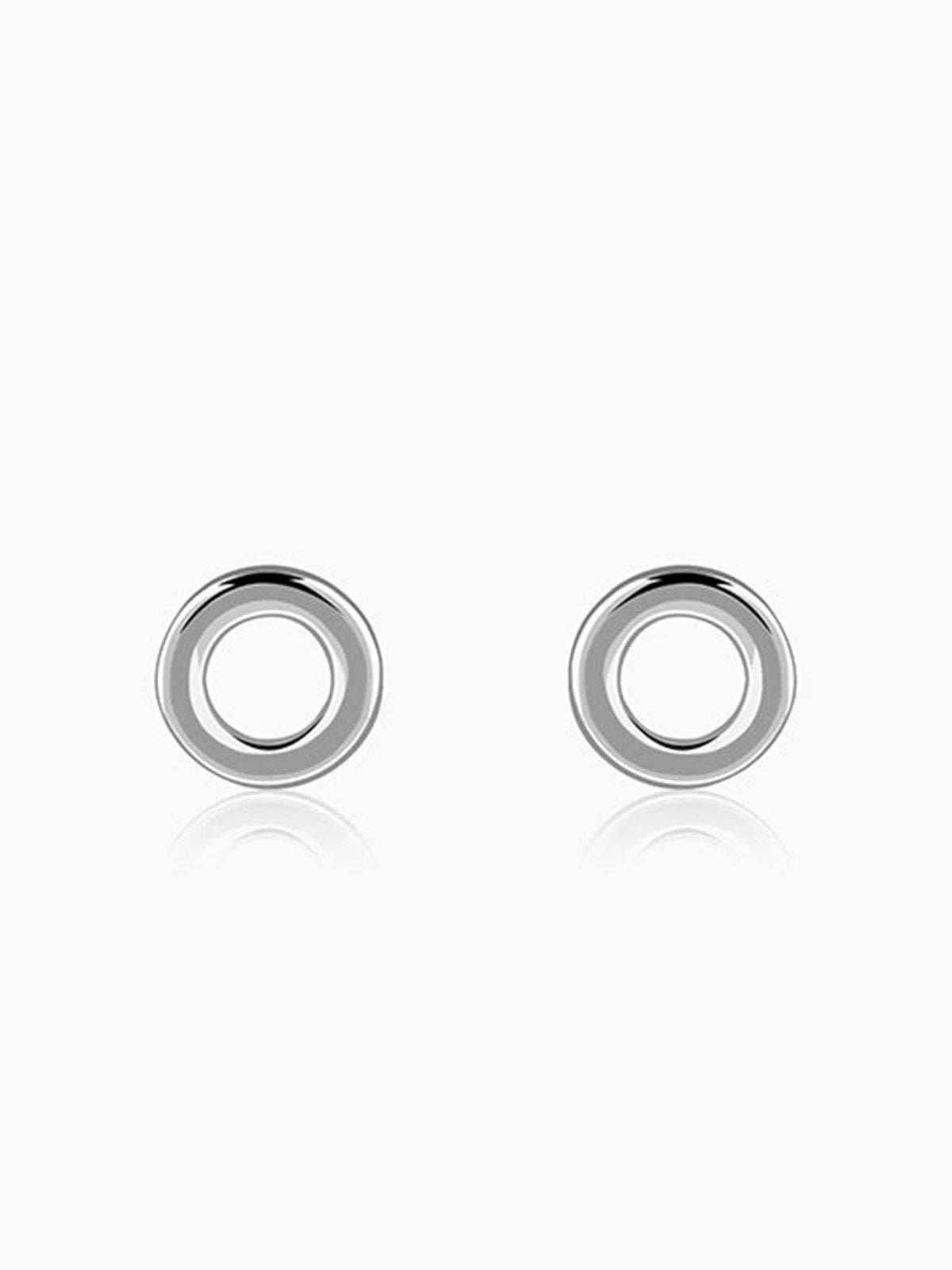Silver Orbit Stud Earrings