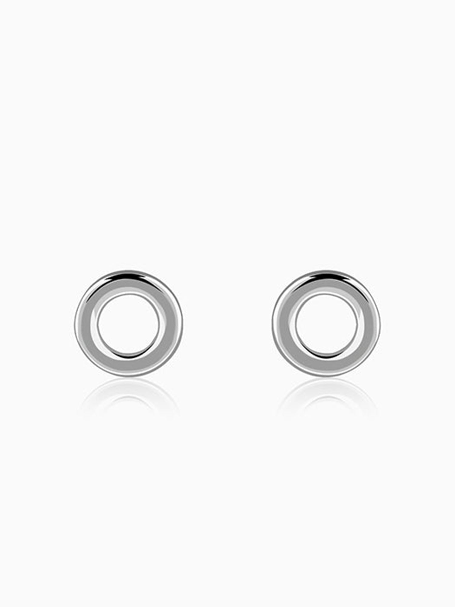 Silver Orbit Stud Earrings