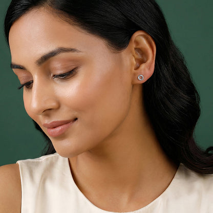 Silver Orbit Stud Earrings