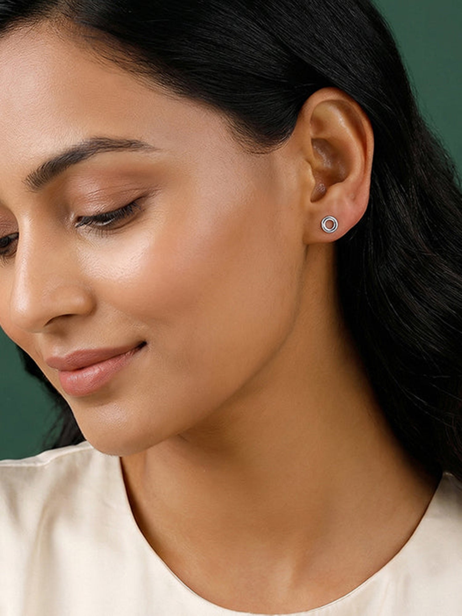 Silver Orbit Stud Earrings