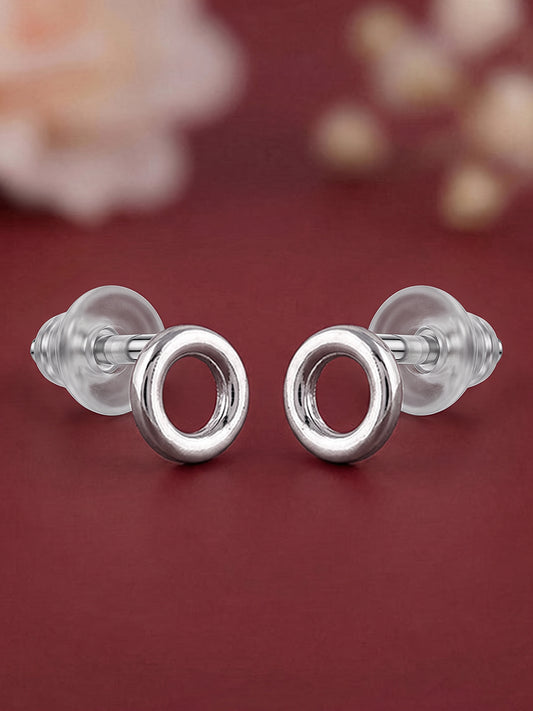 Silver Orbit Stud Earrings