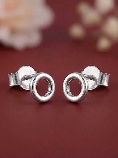 Silver Orbit Stud Earrings