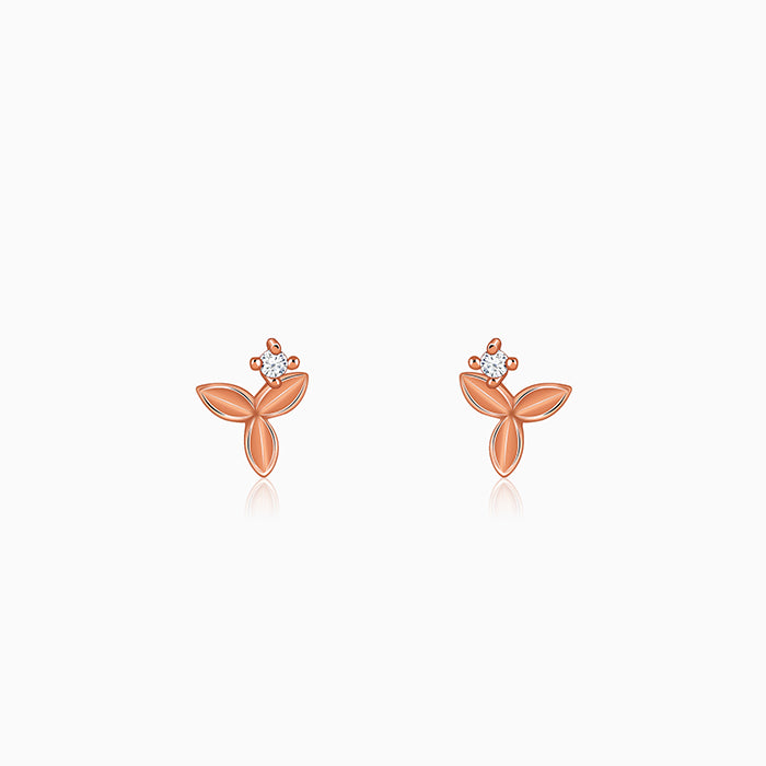 Rose Gold Alpha Stud Earrings