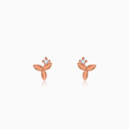 Rose Gold Alpha Stud Earrings