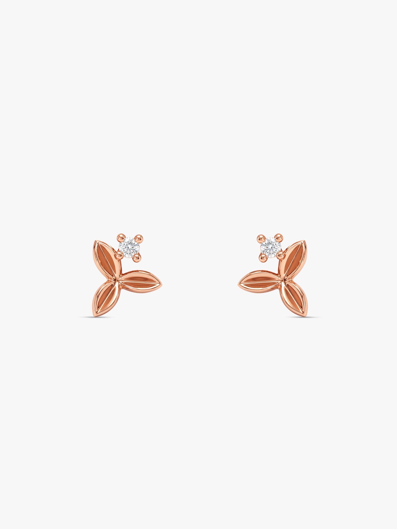 Rose Gold Alpha Stud Earrings