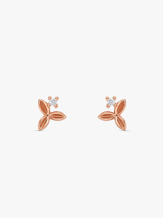 Rose Gold Alpha Stud Earrings