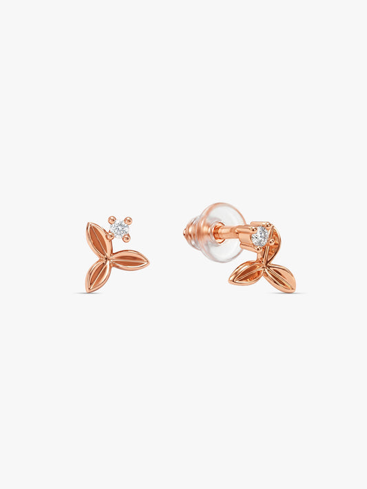 Rose Gold Alpha Stud Earrings