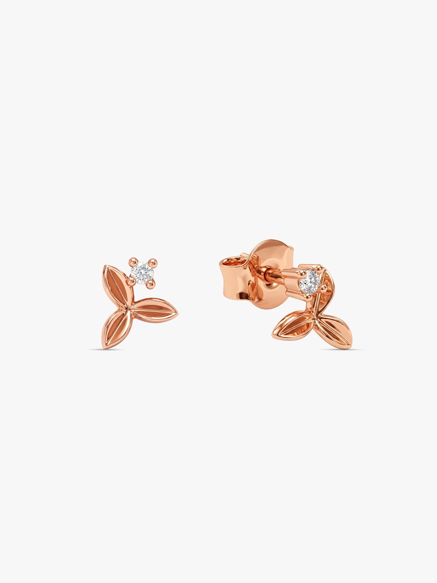 Rose Gold Alpha Stud Earrings
